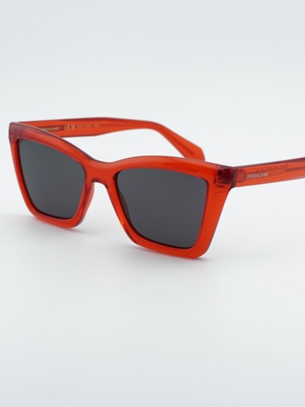 Salvatore Ferragamo SF2039SE 616 Sunglasses Red Cat Eye Frame, Grey Lenses